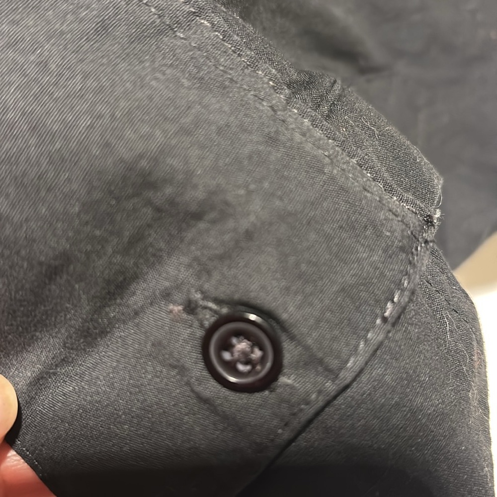 Black Ruffled Button-Up Shirt - Picture 2 of 2
